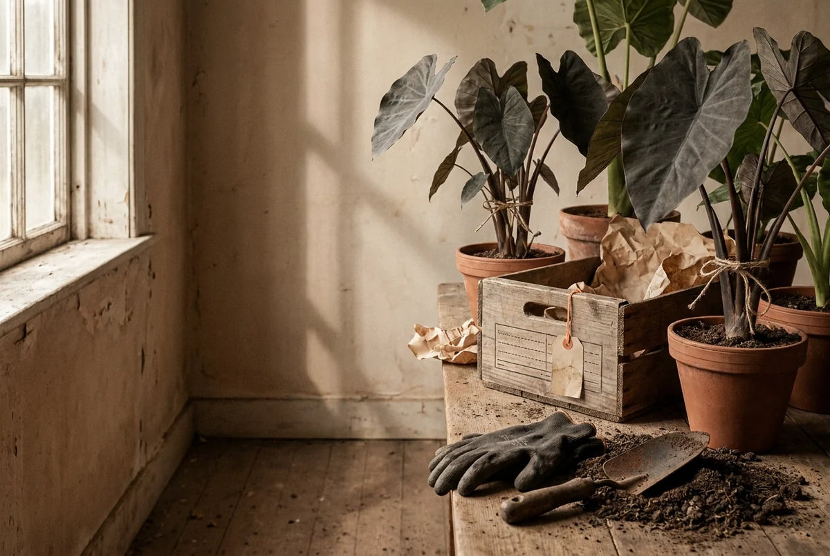 Professional header image for industry analysis: How Importing Rare Colocasia Cultivars to the UK Works — ...